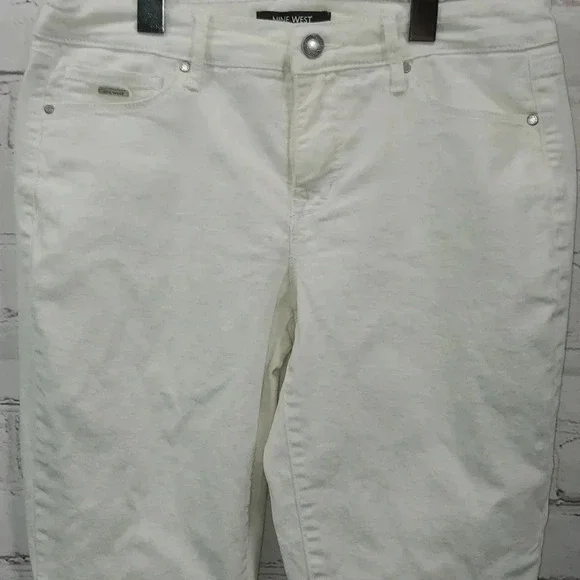 Nine West Gramercy Skinny Capri White Ankle Jeans Size 4 - Picture 2 of 16